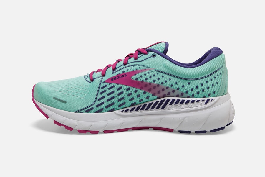 Brooks Adrenaline GTS 21 Road Running Shoes Womens Turquoise/Pink 481037-IHA